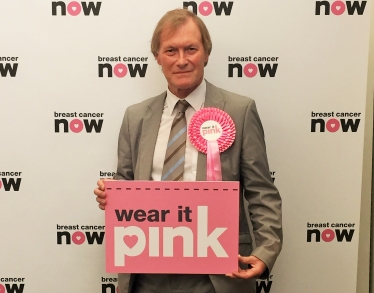 Sir David wore it pink for Breast Cancer Awareness Month